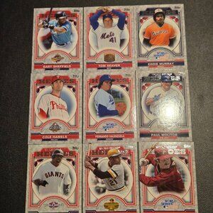 Topps World Series Heroes Baseball Card Lot 9 Gary Sheffield Tom Seaver Clemente